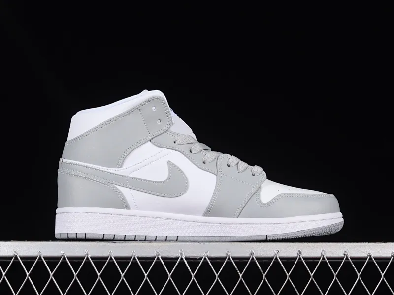 All categories Air Jordan Jordan series basketball shoes Air Jordan 1 Mid Air Jordan 1 Mid "Grey Sail" AJ Joe 1 New White Gray China Basketball Shoes BQ6472-115
